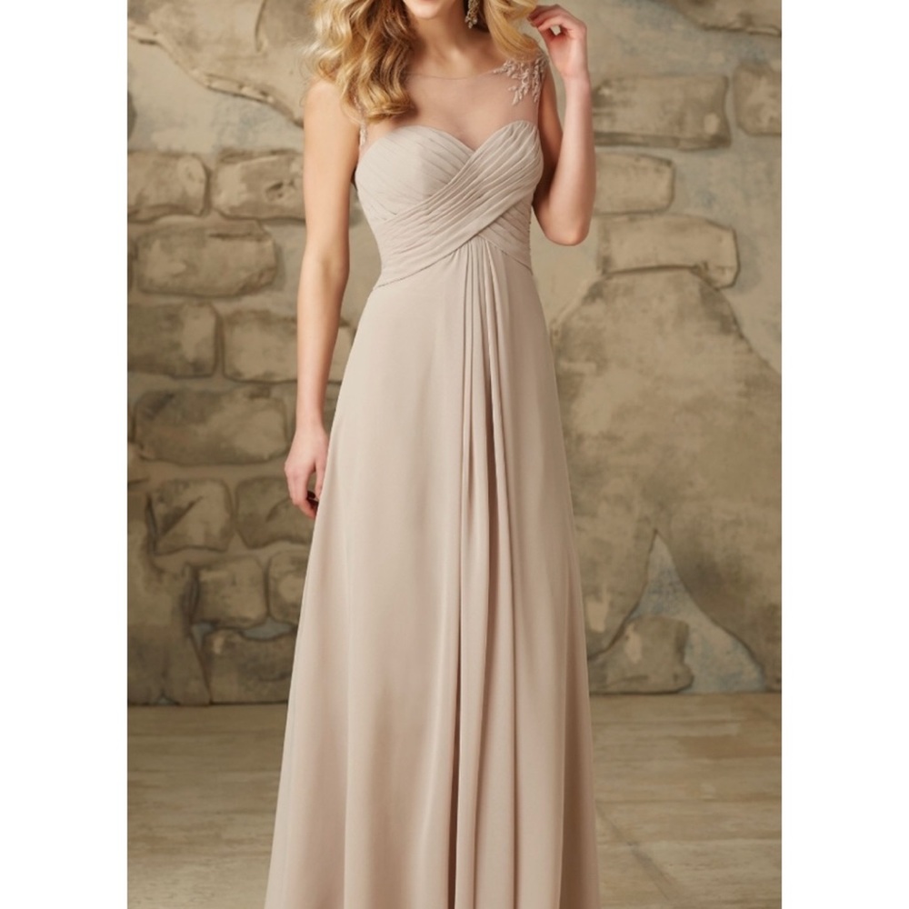 Blush Mori Lee Bridesmaid Prom Dress Chiffon